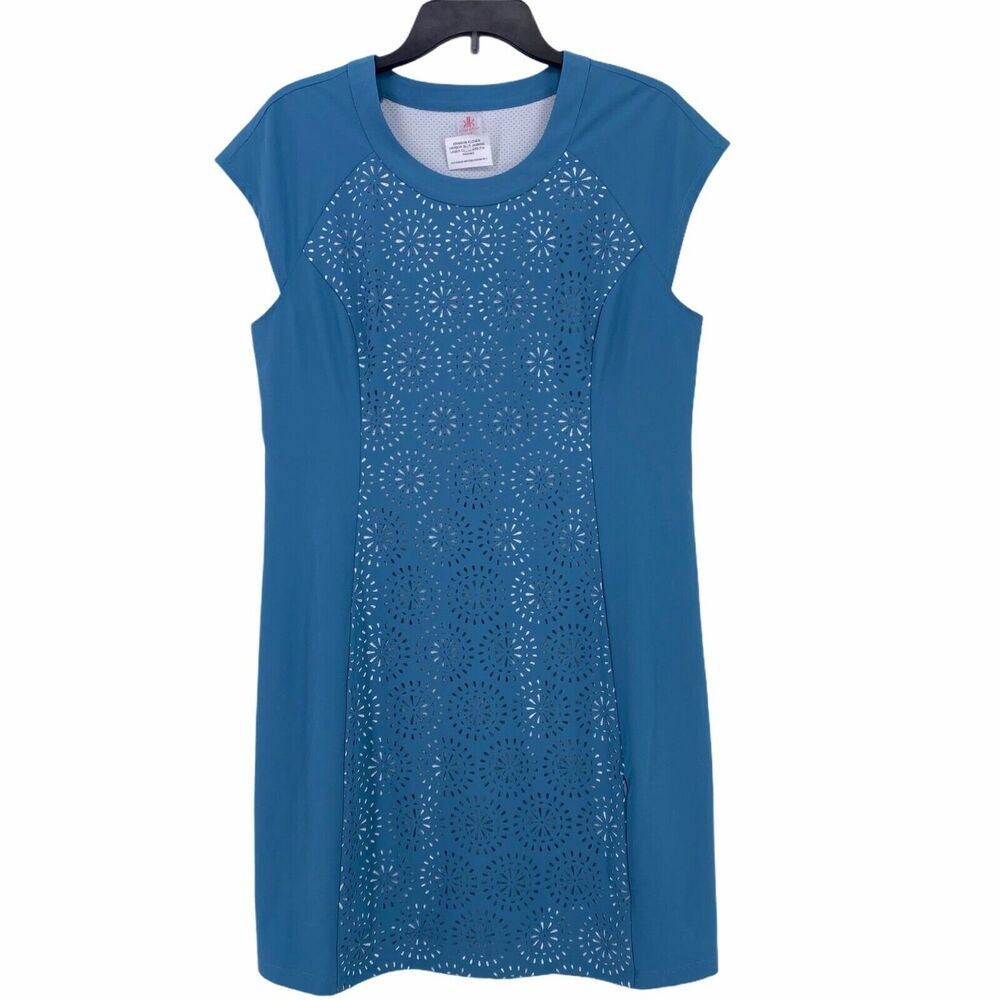 Krimson Klover Womens Jasmine Laser Cut Harbor Blue Dress Size Medium